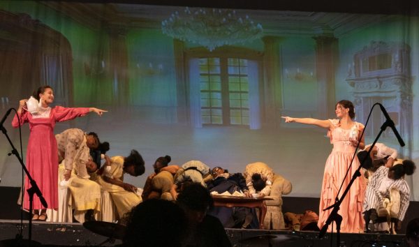 Christina Tephly and Sophia Tephly in the BHS Musical "The Unsinkable Molly Brown"