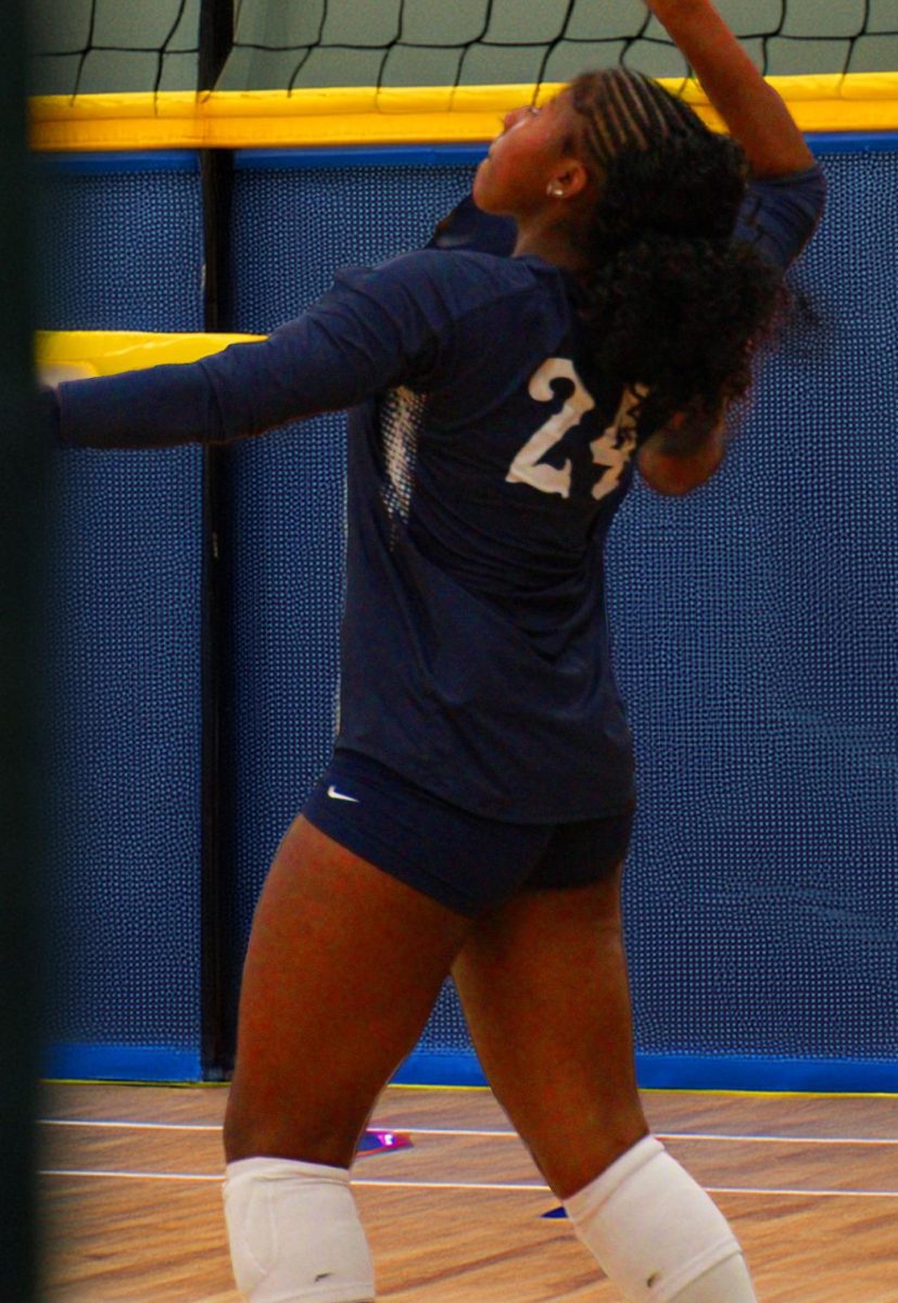 Ava Jerome getting into position to defend